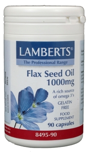 Lijnzaadolie (flaxseed oil) 1000 mg 90 vegi-caps Lamberts