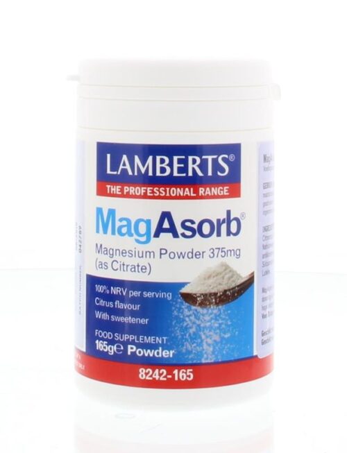 MagAsorb (magnesium citraat) poeder 375 mg 165 gram Lamberts