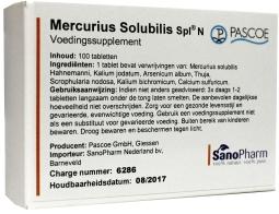Mercurius solubilis similiaplex 100 tabletten Pascoe