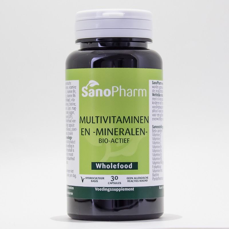 Multivitaminen/mineralen wholefood 30 capsules Sanopharm