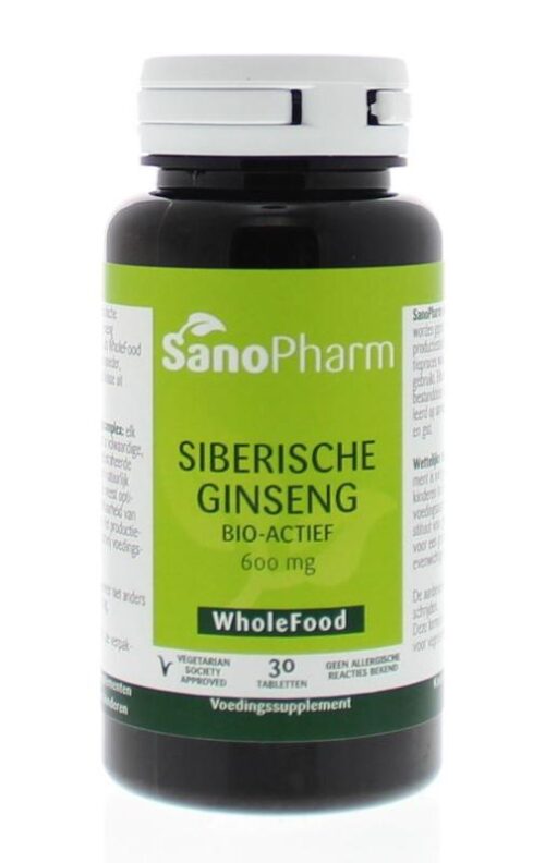 Siberische ginseng 600 mg 30 tabletten Sanopharm