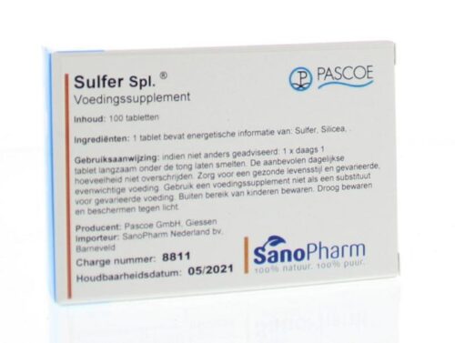 Sulfer similiaplex 100 tabletten Pascoe