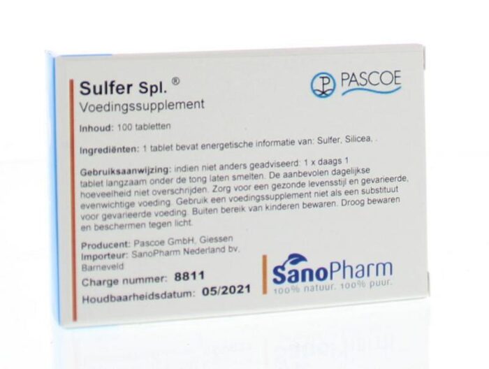 Sulfer similiaplex 100 tabletten Pascoe