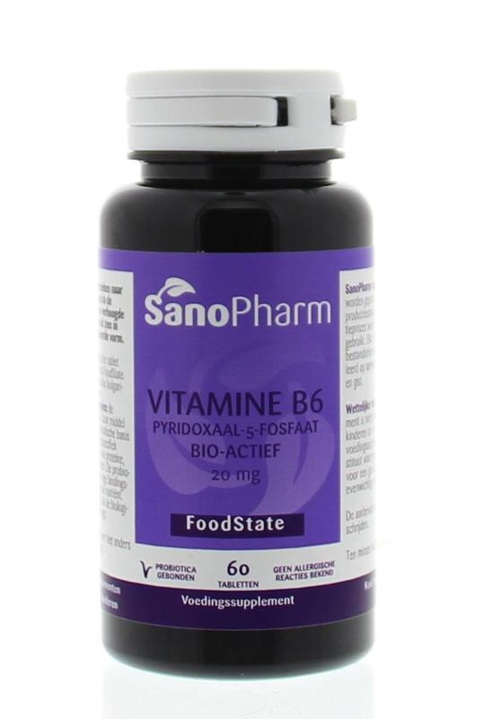 Vitamine B6 pyridoxaal-5-fosfaat 20 mg 60 tabletten Sanopharm