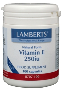 Vitamine E 250IE natuurlijk 100 vegi-caps Lamberts