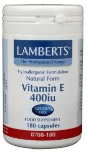 Vitamine E 400IE natuurlijk 180 vegi-caps Lamberts