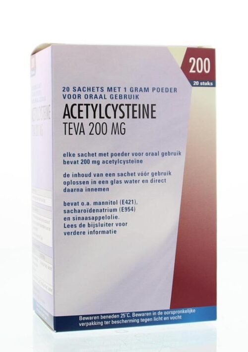 Acetylcysteine 200 mg 20 sachets Teva