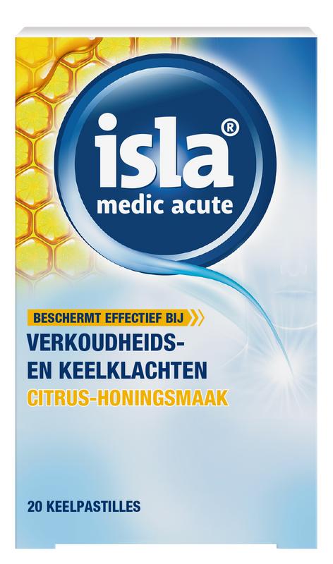 Isla Medic acute citrus honing 20 keelpastilles