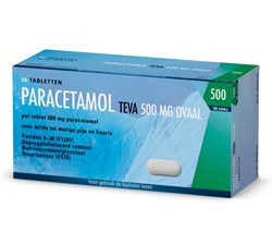 Paracetamol 500 mg ovaal 50 tabletten Teva