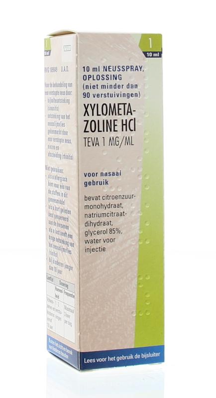 Xylometazoline 1 mg spray 10 ml Teva