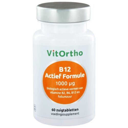 B12 Actief formule 1000 mcg 60 zuigtabletten Vitortho