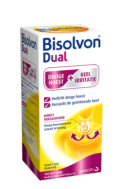 Dual droge hoest/keelirritatie siroop 100ml Bisolvon