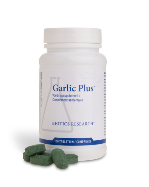 Garlic plus knoflook 100 tabletten Biotics
