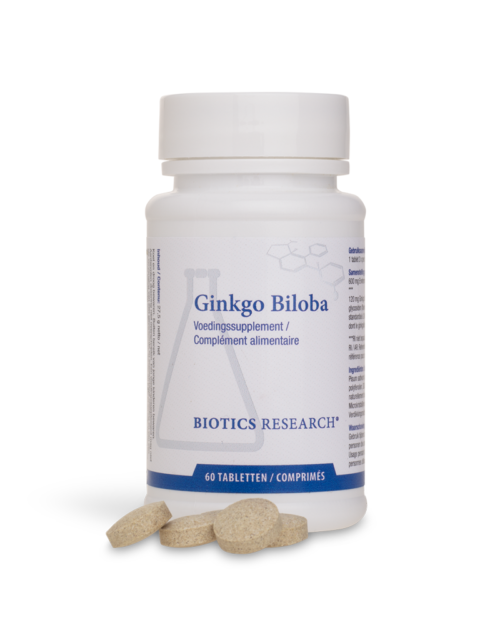 Ginkgo biloba (24%) extract 60 tabletten Biotics