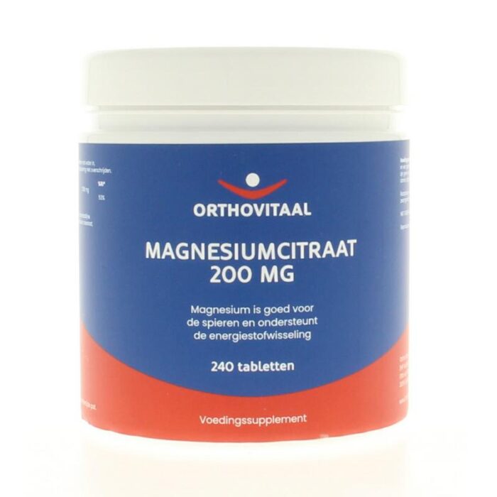 Magnesium citraat 200 mg 240 capsules Orthovitaal
