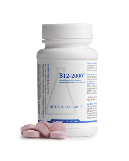 Vitamin B12 2000 mcg 60 zuigtabletten Biotics