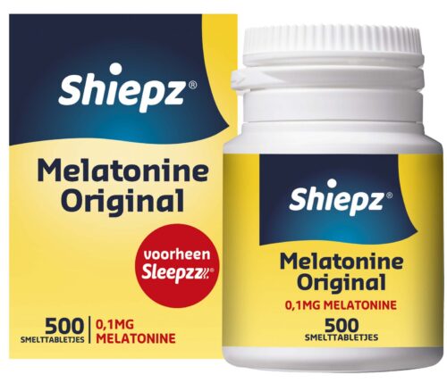 Melatonine Original 0.1 mg 500 smelttabletten Sleepzz / Shiepz