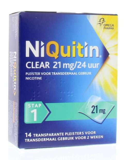 Niquitin stap 1 21 mg clear pleisters - 14 stuks
