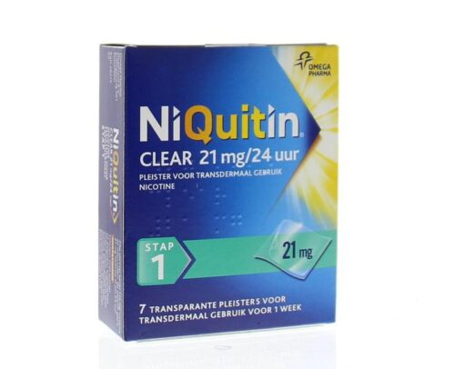Niquitin stap 1 21 mg clear pleisters - 7 stuks