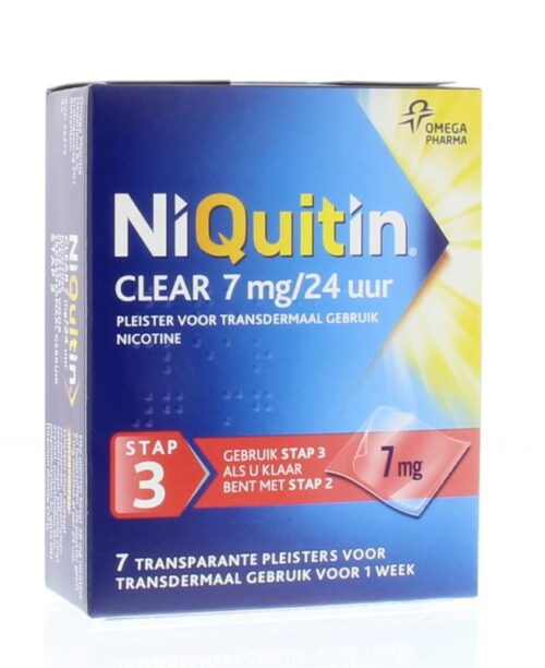 Niquitin stap 3 7 mg clear pleisters - 7 stuks