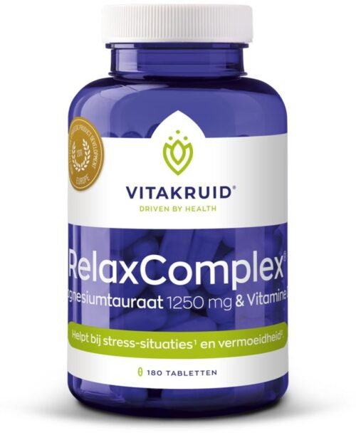 RelaxComplex 1250 mg magnesiumtauraat & D3 180 tabletten Vitakruid