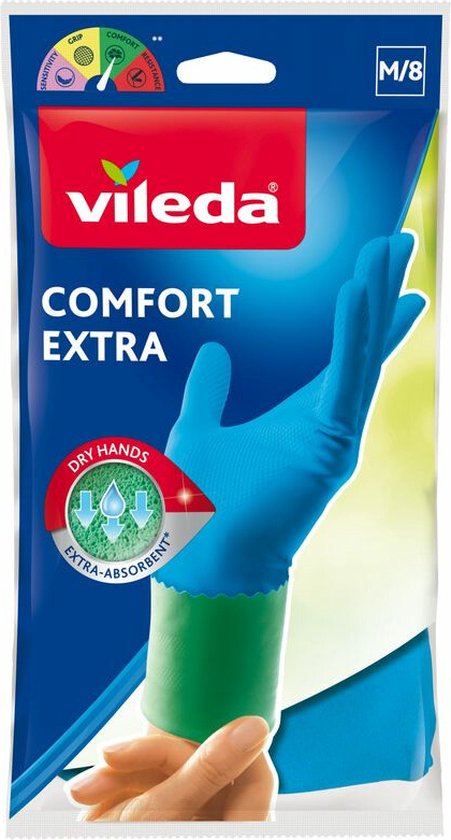 Huishoud handschoenen Comfort Extra medium 1 paar Vileda
