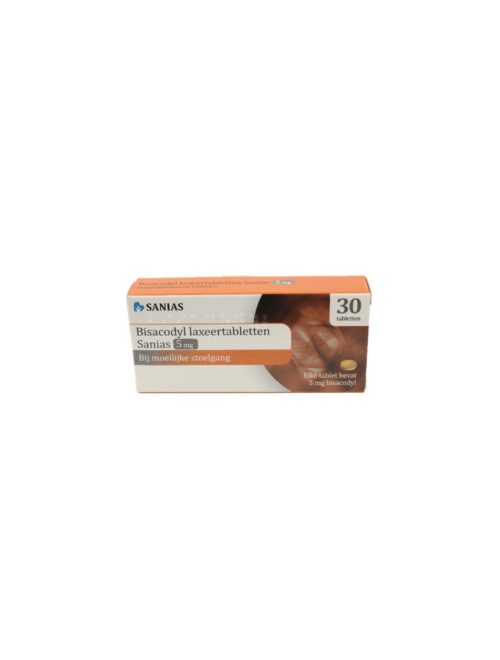 Bisacodyl laxeer 5 mg 30 tabletten Sanias
