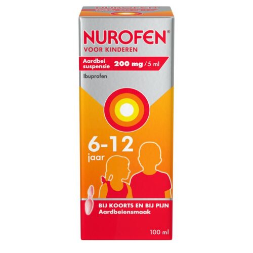 Ibuprofen Suspensie kind 200 mg/5 ml aardbei 100 ml Nurofen