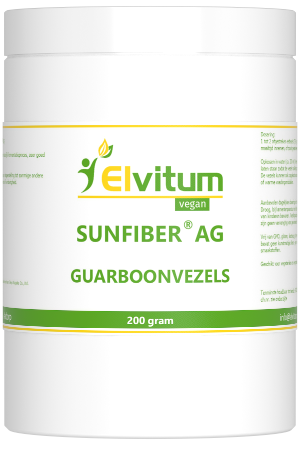 Sunfiber AG guarboonvezels 200 gram Elvitaal/elvitum