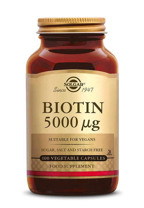 Biotin 5000 mcg 100 plantaardige capsules Solgar