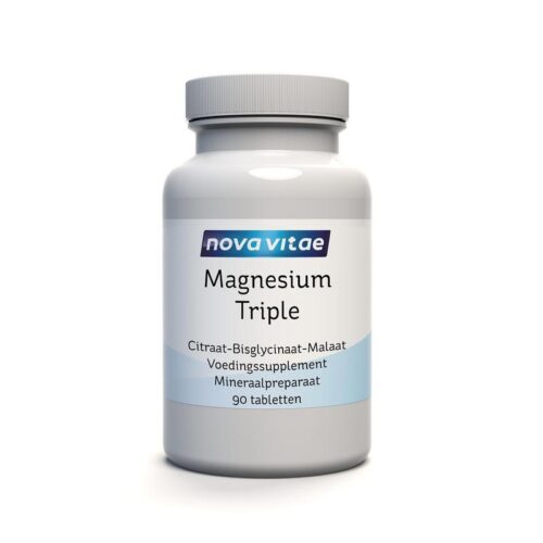Magnesium triple citraat bisglycinaat malaat 90 tabletten Nova Vitae