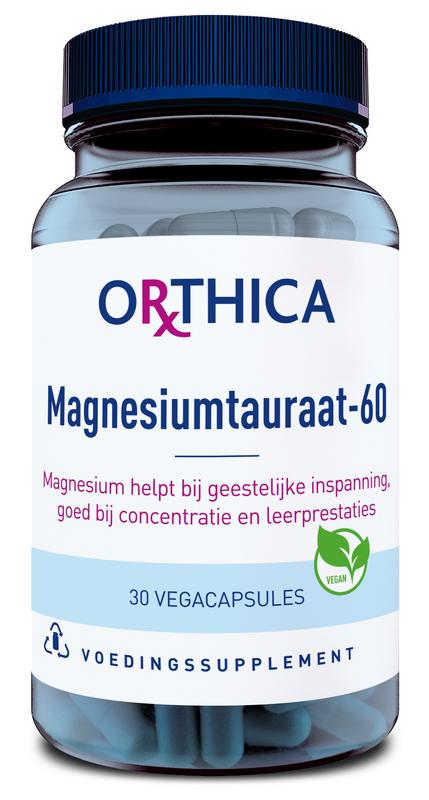 Magnesiumtauraat 60 30 Vegetarische capsules Orthica