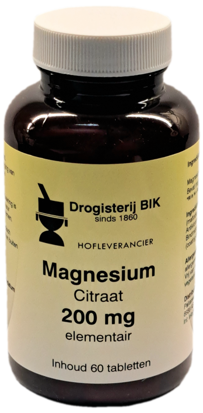 Magnesium citraat 200 mg 60 tabletten Drog Bik