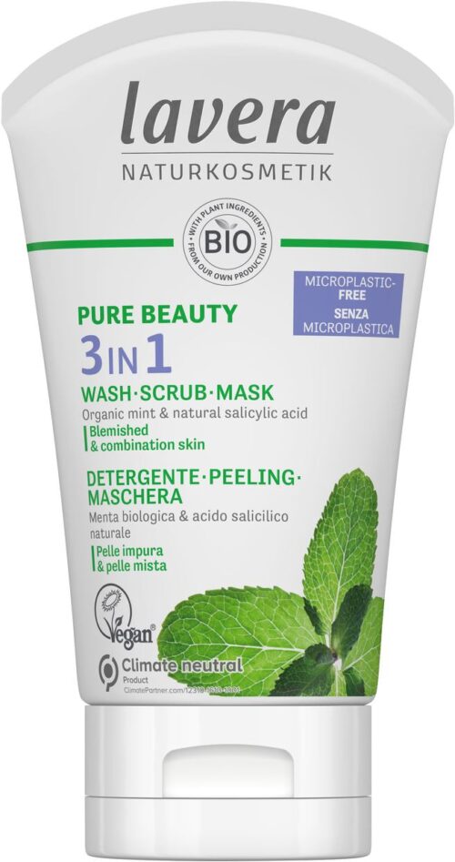 Pure Beauty 3-in-1 reiniger - peeling – masker 125 ml Lavera