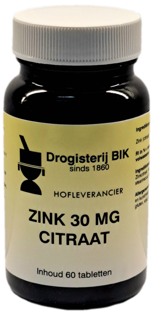 Zink Citraat 30 mg 60 tabletten Bik