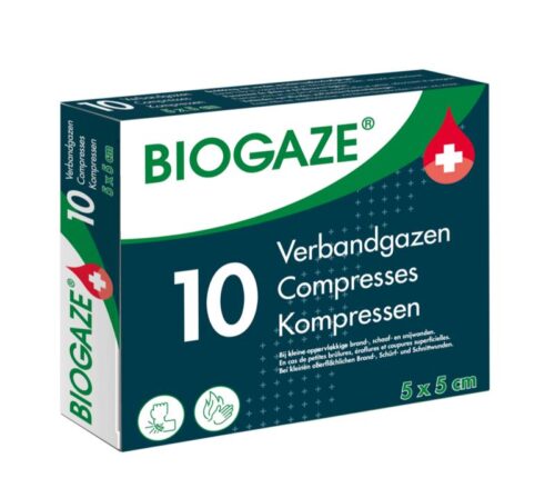 Biogaze 5 x 5 cm 10 kompressen