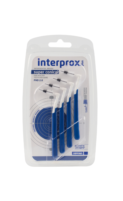 Interprox Super Conical donker blauw 2.0 4 stuks