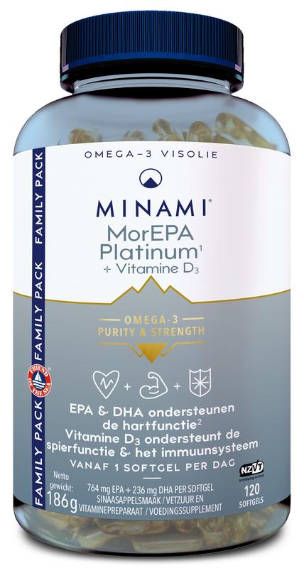 MorEPA Platinum + vit D3 120 softgels Minami