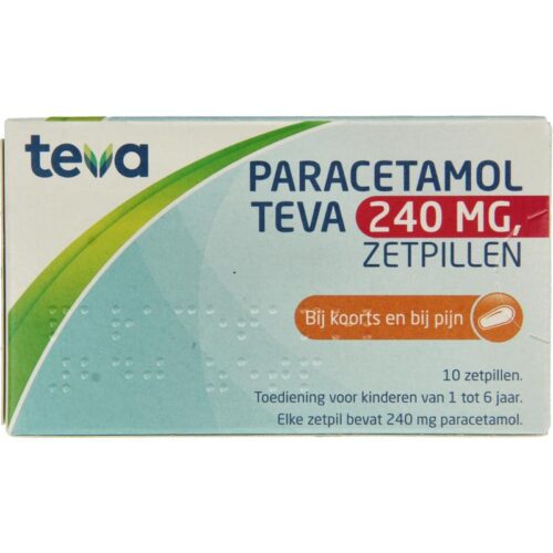 Paracetamol 240 mg 10 zetpillen Teva