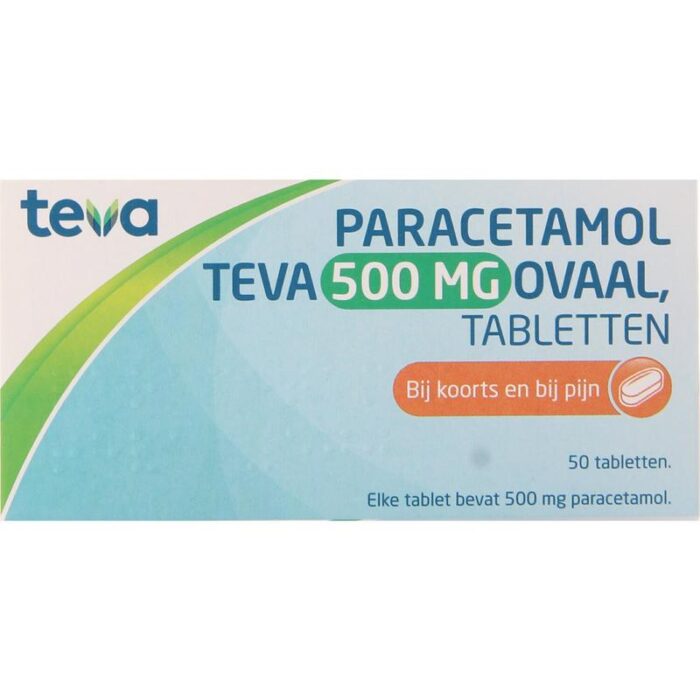 Paracetamol 500 mg ovaal 50 tabletten Teva