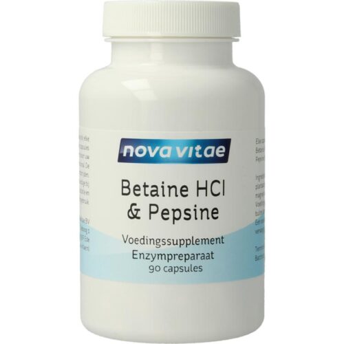 Betaine HCL 655 mg & pepsine 150mg 900 capsules Nova Vitae