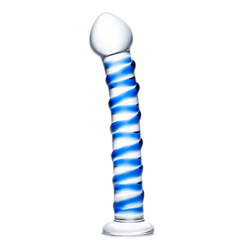 Glas - Blue Spiral Glazen Dildo