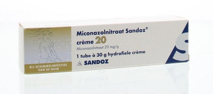 Miconazolnitraat crème 20 mg 30 gram Sandoz