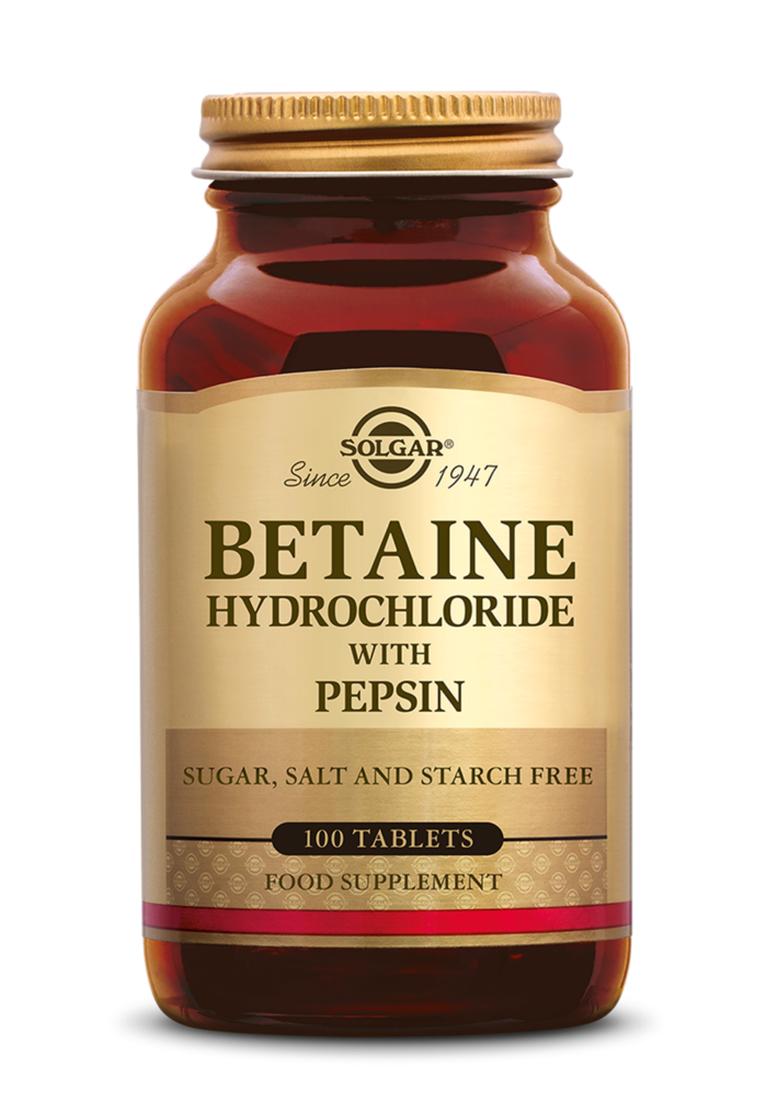 Betaine Hydrochloride with Pepsin 100 tabletten Solgar