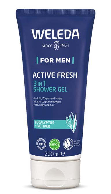 Men active fresh 3-in-1 douchegel 200 ml Weleda